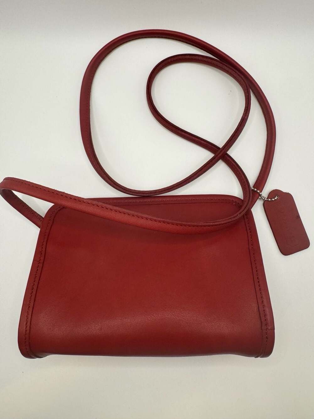 Vintage Coach Red Leather Mini Disco Crossbody Bag 9048